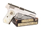 (C) Fantastic Nickel 1908 Colt Semi-Automatic Pistol with Original Matching Box.