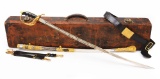 Fine U.S. Model 1902 Officers Presentation Sword with Belt and Leather Presentation Case.
