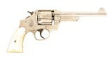 (C) Fine Factory Nickle S&W Triple-Lock Hand Ejector Revolver.