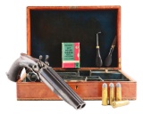 (A) Cased W.W. Greener (Howdah) .577 Double Barrel Pistol.