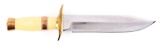 J.N. Cooper Fighting Knife with Brass & Ivory Micarta Handle.