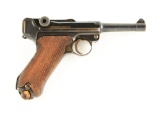 (C) DWM 1923 Commercial Luger Semi-Automatic Pistol.