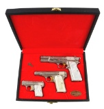 (M) Cased Set of 3: Browning Renaissance Semi-Automatic Pistols.