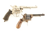 (A) Lot of 2: Lefaucheux Pinfire Revolvers.