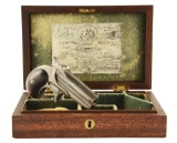 (A) Cased Factory Engraved Remington Double Derringer.