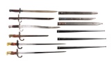 Lot of 6: Bayonets with Scabbards.