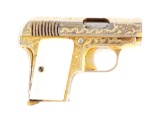 (C) Engraved Gold Plated Bronco Model 1918 Semi-Automatic Pistol.
