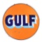 Gulf Gasoline Porcelain Curb Sign.