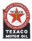 Texaco Motor Oil Porcelain Flange Sign.