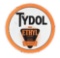 Tydol Porcelain Curb Sign with Ethyl Burst Graphic.