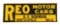 REO Motor Cars Embossed Tin Sign.