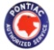 Pontiac Authorized Service Porcelain Sign with Indian Graphic.