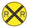 Rail Road Crossing Embossed Metal Sign with Reflectors.