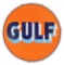 Gulf Gasoline Porcelain Curb Sign.