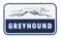 Greyhound Bus Lines Porcelain Sign with Dog Graphic.