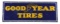 Goodyear Tires Porcelain Sign with Winged Foot Graphic.