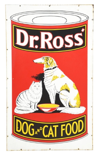 Dr. Ross Dog & Cat Food Large Porcelain Sign.