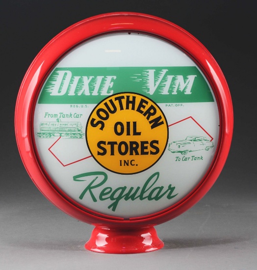 Dixie Vim Regular Gasoline Complete 13-1/2" Gas Globe.