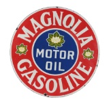 Magnolia Gasoline & Motor Oils Porcelain Sign.