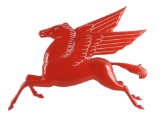 Mobil Pegasus Die Cut Embossed Porcelain Sign.