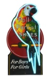 Poll Parrot Shoes For Boys & Girls Diecut Porcelain Neon Sign.