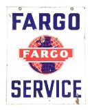 Fargo Service Porcelain Sign with Globe Graphic.