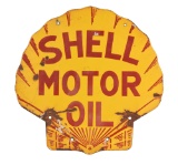 Shell Motor Oil Porcelain Clamshell Sign.