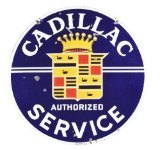 Cadillac Authorized Service Porcelain Sign.