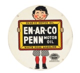 Enarco Penn Motor Oils Tin Curb Sign.