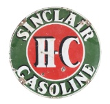 Sinclair H-C Gasoline Porcelain Curb Sign.