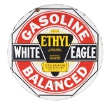 White Eagle Gasoline Porcelain Sign w/ Ethyl Burst Logo.
