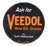 Veedol Motor Oils & Greases Porcelain Curb Sign.