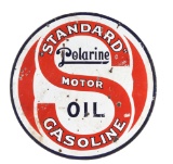 Standard Oil Of New Jersey & Polarine Motor Oil Porcelain Sign.