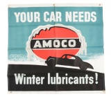 Amoco Winter Lubricants New Old Stock Cloth Banner.