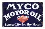 Myco Motor Oils & Greases Porcelain Sign.