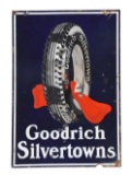 Goodrich Silvertowns Tires Porcelain Sign With Tire & Tube Graphic.