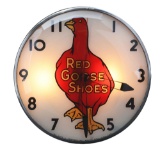 Red Goose Shoes Telechron Glass Face Light Up Clock.