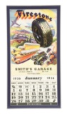 Firestone Tires 1936 Calendar For Smiths Garage.