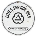 Cities Service Gasoline & Oils Porcelain Sign.