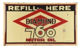 DX Diamond Motor Oil Self Framed Porcelain Sign.