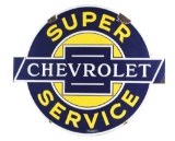 Chevrolet Super Service Porcelain Sign.
