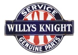 Willys Knight Service & Genuine Parts Porcelain Sign.