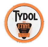 Tydol Porcelain Curb Sign with Ethyl Burst Graphic.