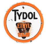 Tydol Porcelain Curb Sign w/ Ethyl Burst Logo.