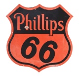 Phillips 66 Gasoline Porcelain Shield Sign.