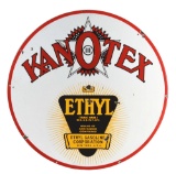 Kanotex Gasoline Porcelain Sign w/ Ethyl Burst Graphic.