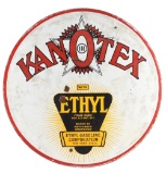 Kanotex Gasoline Porcelain Sign w/ Ethyl Burst Graphic.