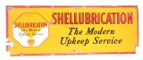 Shell Gasoline Shellubrication Embossed Porcelain Sign.