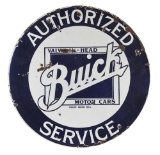 Buick Valve In Head Authorized Service Porcelain Sign.