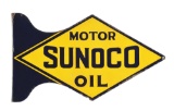 Sunoco Motor Oil Diecut Porcelain Flange Sign.